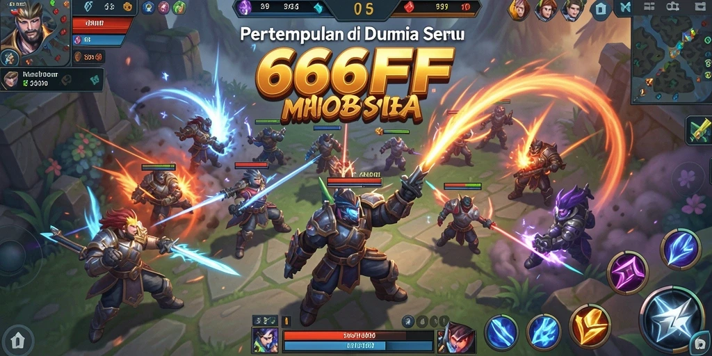 Screenshot gameplay menampilkan pertempuran epik di <strong>666FF</strong>.