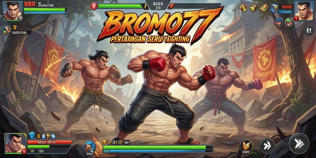 Gameplay intense dan seru dari BROMO77 dengan karakter bertarung