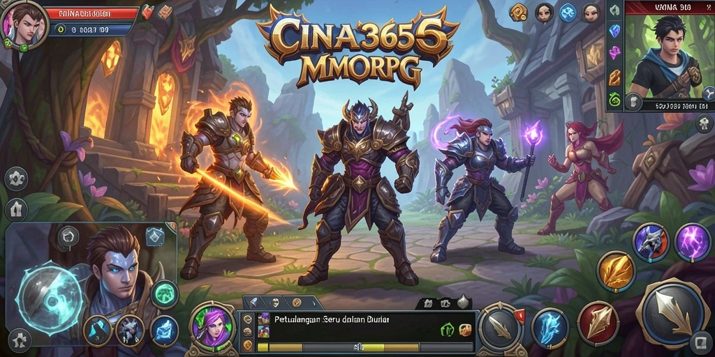 Gameplay seru CINA365 dalam dunia MMORPG yang luas.