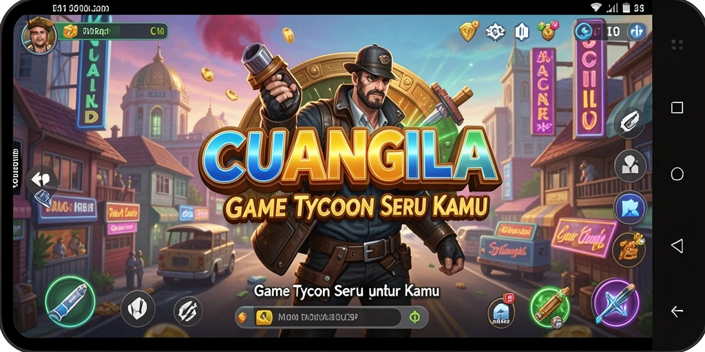 Tampilan gameplay CUANGILA dengan berbagai elemen Tycoon yang menarik.