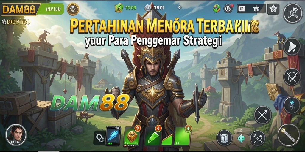 Tangkapan layar utama DAM88 menunjukkan aksi strategi mendebarkan di Tower Defense.