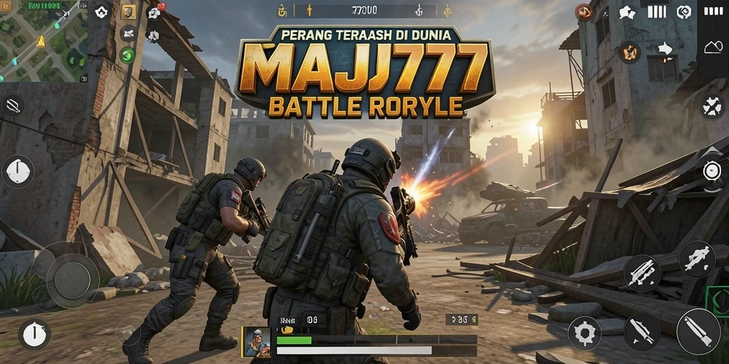 Gameplay intens dan seru dalam pertempuran Battle Royale.
