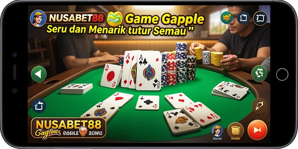Screenshot gameplay Gaple NUSABET88 yang seru dan interaktif.