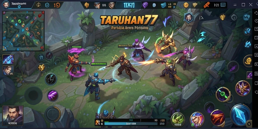 Screenshot TARUHAN77 menampilkan aksi intens dalam pertempuran tim.